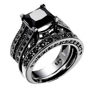 Xmas Special - Obsidian and Black Sapphire Simulated Double Ring